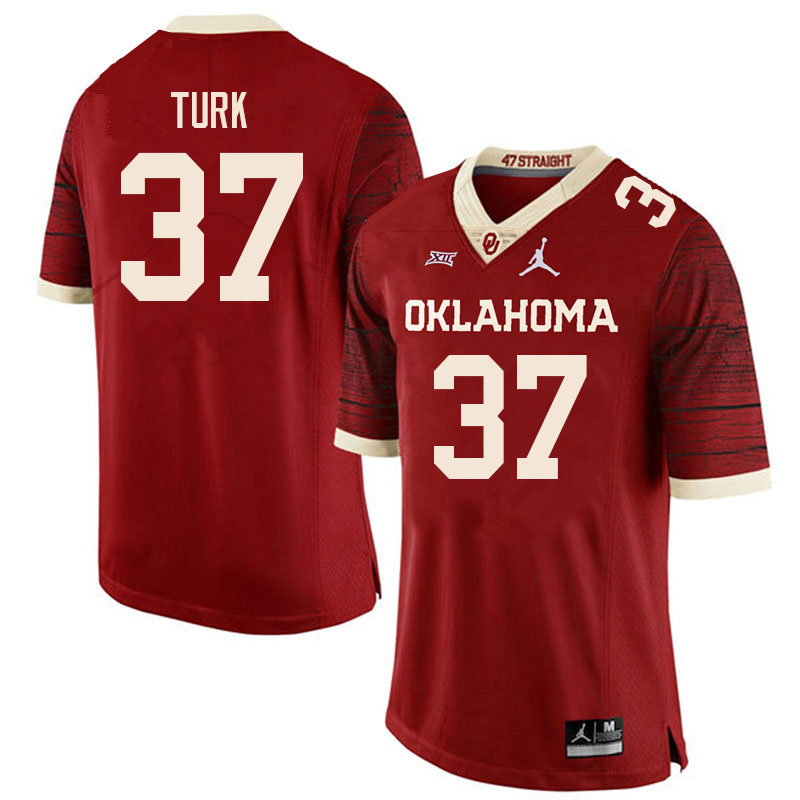 Oklahoma Sooners #37 Michael Turk College Football Jerseys Sale-Retro